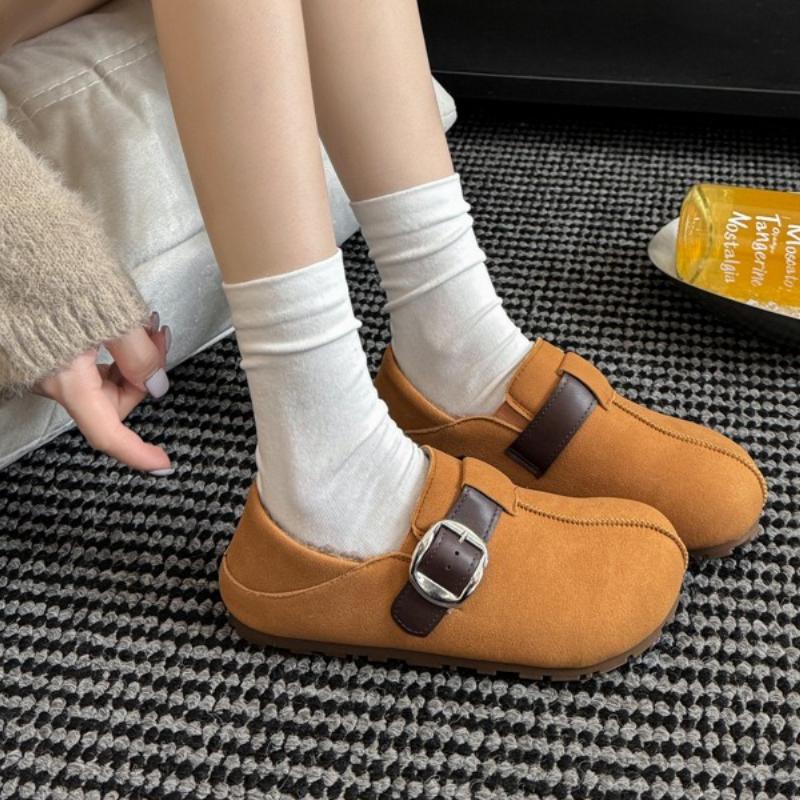 Women's Boots Flats Warm Casual Suede Sport Shoes Fashion Cozy Loafers Shoes 2025 Winter Dress Short Plush Snow Boots De Mujer