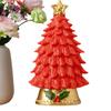 Luminous Christmas Tree Ornaments 8.5cm Resin Small Christmas Tree Figurines Home Decor With LED Light Christmas Decorations