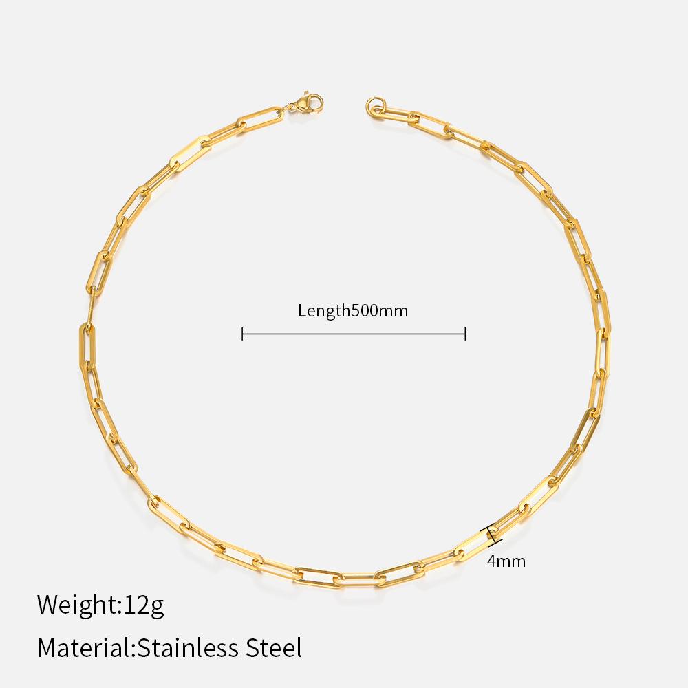 Titanium Steel Gold Collarbone Chain Necklace for Women Fashion Jewelry Gift