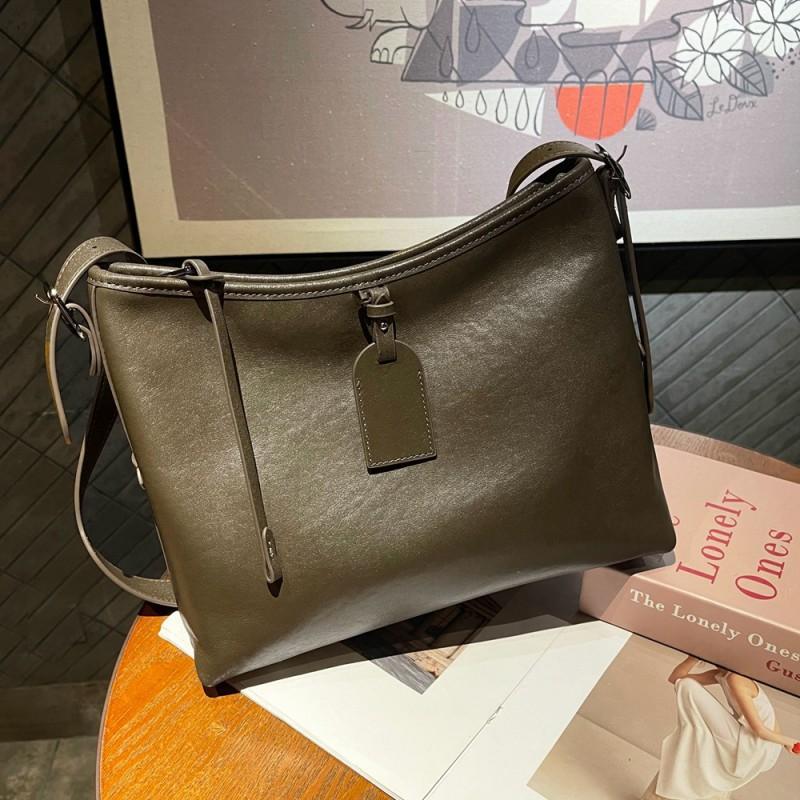 

Real Leather Women s Bag Lazy Trendy Layer Vegetable Tanned Cowhide Tote Large Capacity Shoulder Simple Versatile Crossbody