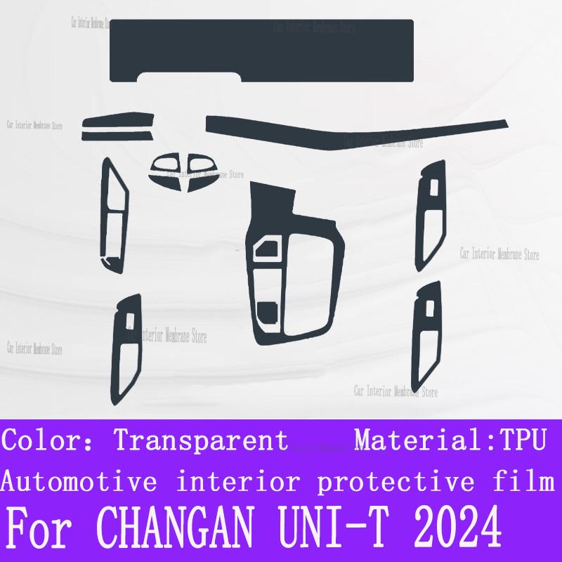 For CHANGAN UNI-T 2024 Gearbox Panel Navigation Automotive Interior Screen Protective Film TPU Anti-Scratch Sticker