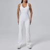 Premium Women's Yoga Suit - Peach Hip-Lifting One-Piece with Flared Pants