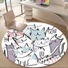 1pc Cat Family Office Round Area Rug, Indoor Mat Suitable ForOffice, Under Office Chairs Bedroom Living Room Home Decor, Room Decot196