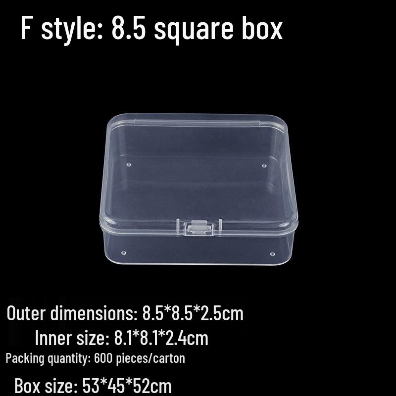 Square Transparent PP Plastic Storage Box for Electronics and Earbuds