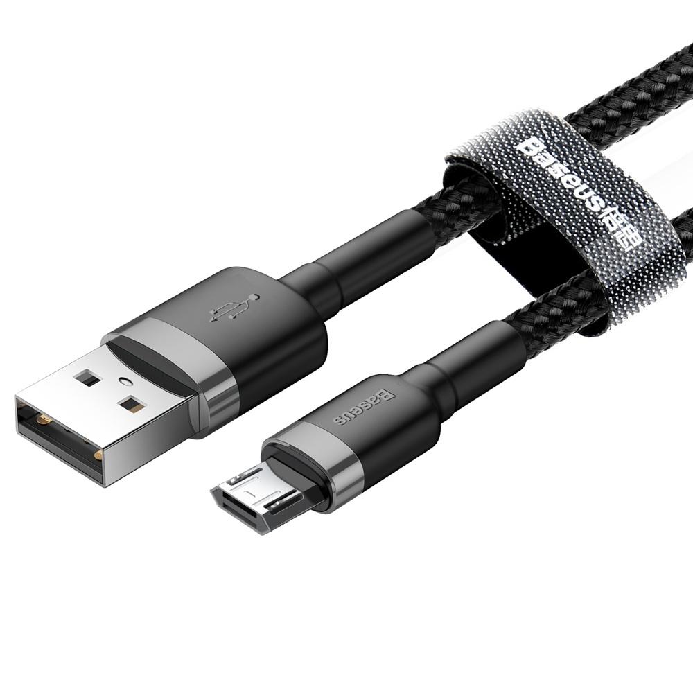 Baseus Cafule Series USB-A to Micro USB Cable 1.5A, 2m - Black/Grey