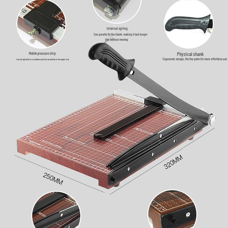 A4 Manual Paper Cutter - Steel & Wooden Photo Cutting Knife