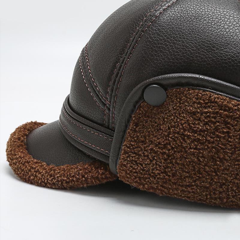 Men's Winter Earmuffs Cotton Hats with Velvet Lining, Windproof & Cold-Proof Duckbill Northeast Hats