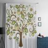 Tree A White Green Leaves Luxurious Chiffon Sheer Curtains for Living Room Bedroom Decoration Window Voiles Tulle Curtain