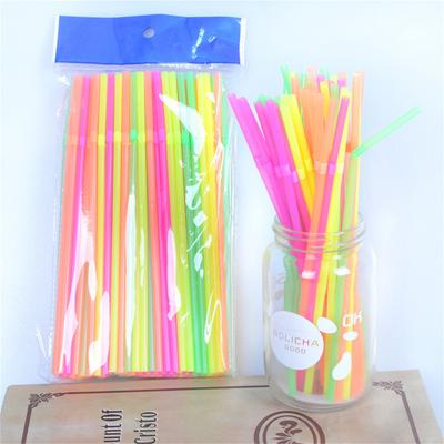 Yousheng 100Pcs/Set Drink Straw Bendable Wide Application PP Colorful Long Straw Stick for Home
