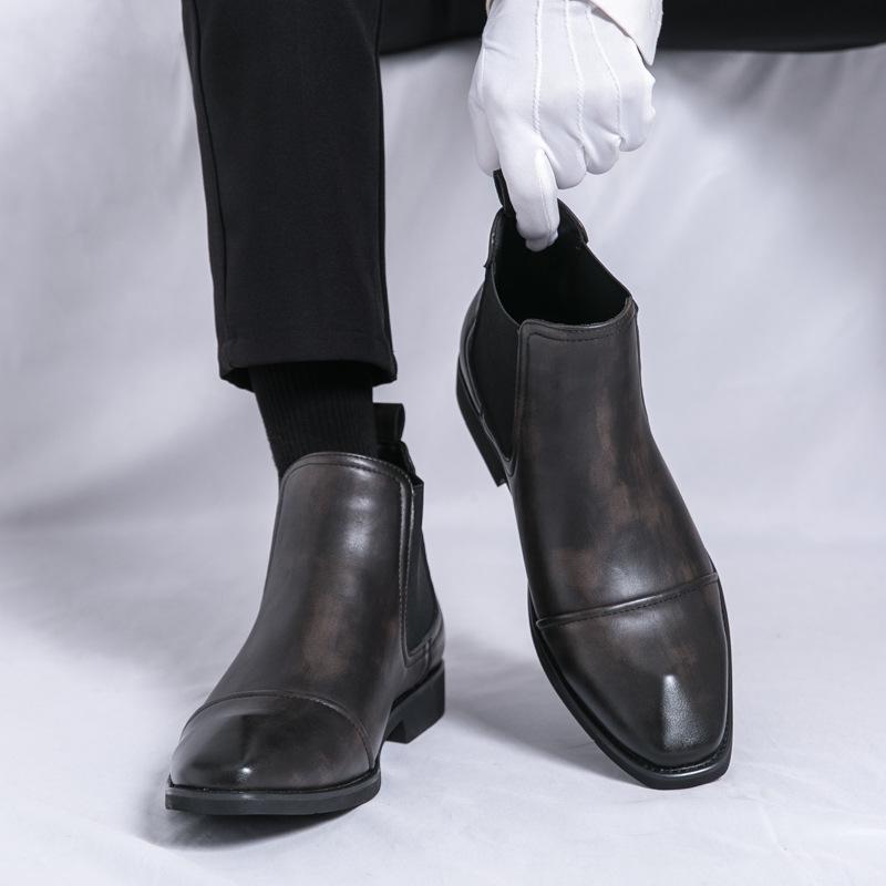 New Autumn and Winter Chelsea Boots Men's Fashion Simple Classic Foot Boots British Business Casual Short Boots