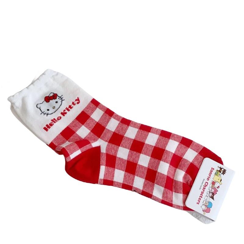 

Милые носки до середины икры с мультяшным рисунком для девочек, дышащие и не пропускающие запахи. HelloKitty
