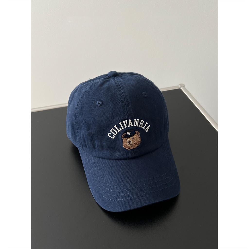 Bear Embroidered Colifanria Baseball Cap With Adjustable Sun Protection Outdoor