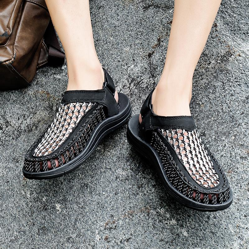 Summer  Men's Sandals Fashion Lightweight Casual Sandals Shoes Large Size Plus-size Hand-knitted Shoes Sandals