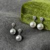 Luxury Geometric Round Pearl Earrings European American Fashion Elegant Exquisite Jewelry Temperament