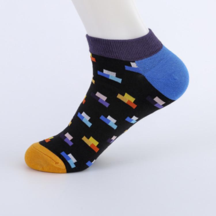 Men's Trendy Spring/Summer Color Block Boat Socks - European & American Style