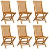 VidaXL Chaises de jardin avec coussins gris 6 pcs Bois de teck massif