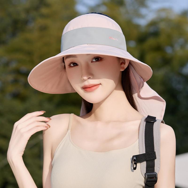 Sunscreen Bucket Hat New Face Small Summer UV Protection Outdoor Sun Hat Big Brim Shawl Sun Hat