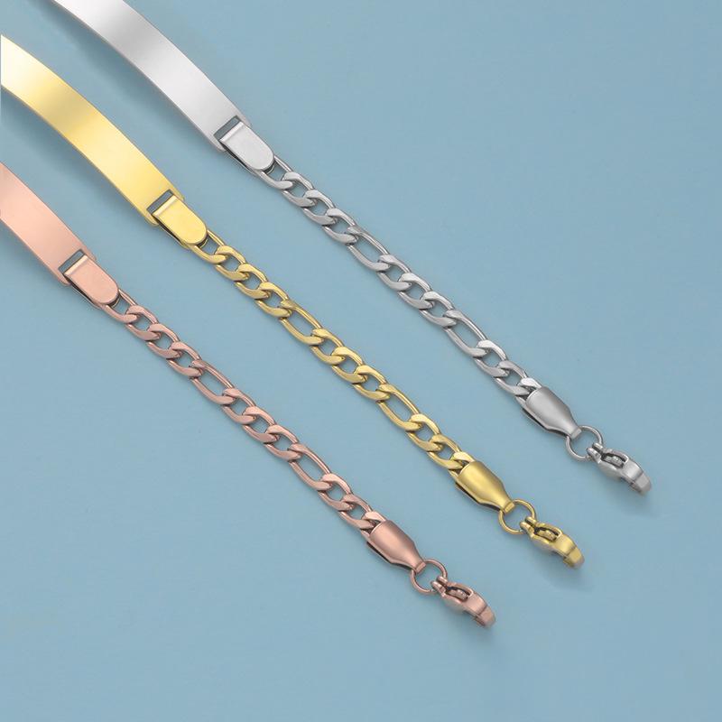 Rostfritt stål Laserbokstäver Armband Personliga presentsmycken