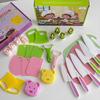 Children's Plastic Knife & Cutting Board Set with Cookie Molds - Toddler Safe and Educational.