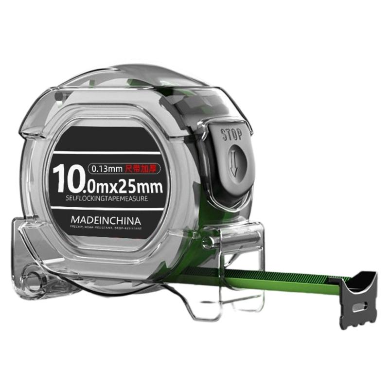 Retractable Measuring Tape with Flexible Steel Blade & Impact Resistant Shell Shockproof Tape Measure for Household