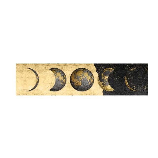 Large Size Abstract Golden Canvas Painting Gold Foil Moon Posters And Prints Wall Art Pictures For Living Room Decor No Frame