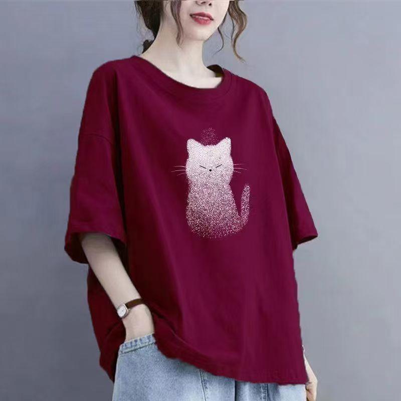 

Летняя женская хлопковая футболка с короткими рукавами, женские свободные топы 3XL