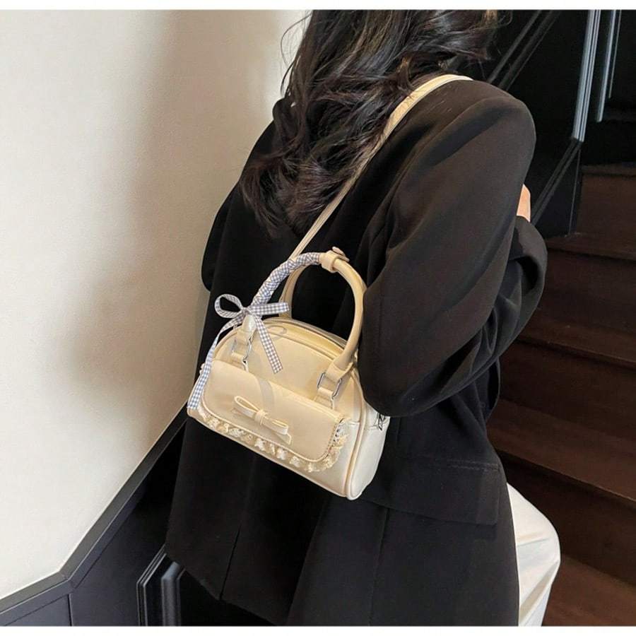 Sweet Style Versatile Crossbody Bag Fashion Messenger Bag with Zipper Closure Women's Tote Bag