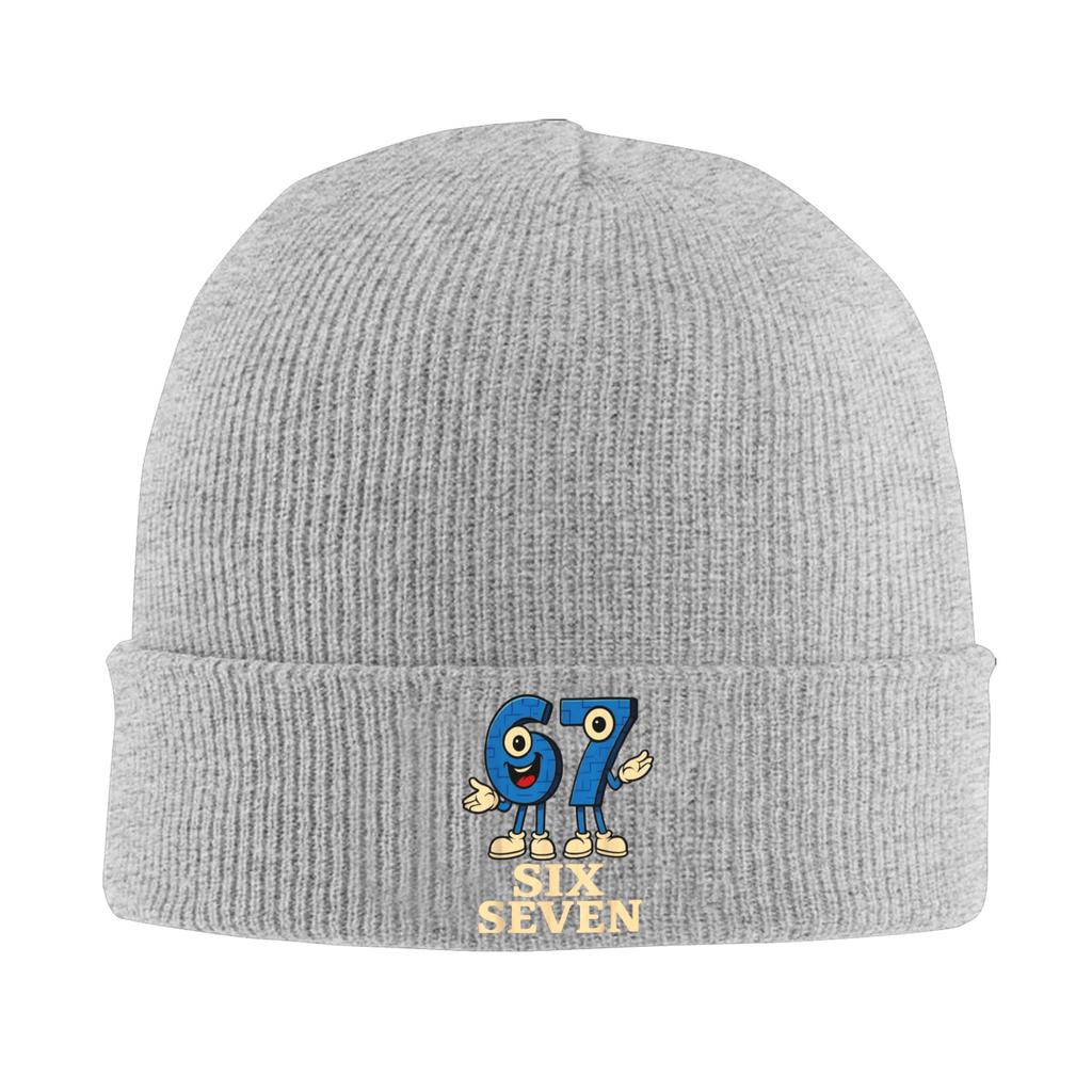67 Six Seven 67 Funny Italian Brainrot Gaming Beanie Hats Knit Hat Men Fashion Warm Soft Caps Spring Gym Pattern Bonnet Hats
