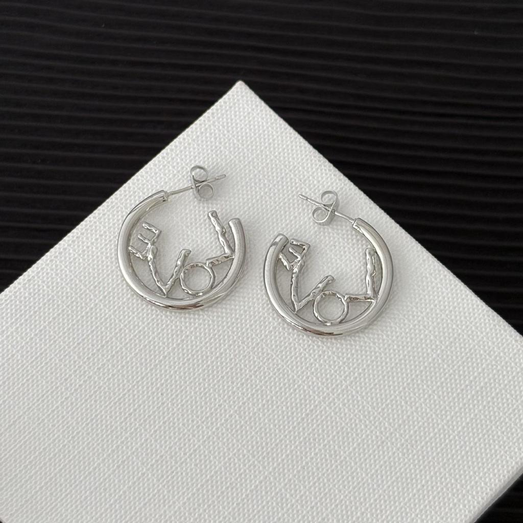 French American LOVE Letter Round Earrings: Elegant & Versatile High-End Fashion