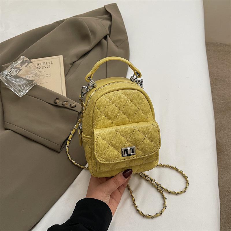 Bag Women's Fashion Trend Backpack 2025 Summer New Niche Simple Casual Rhombus Women's Bag