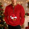 Mens Christmas Sweater Zip Up Sweatshirts Vintage Knit Graphic Sweatshirt Xmas Stand Collar Pullover