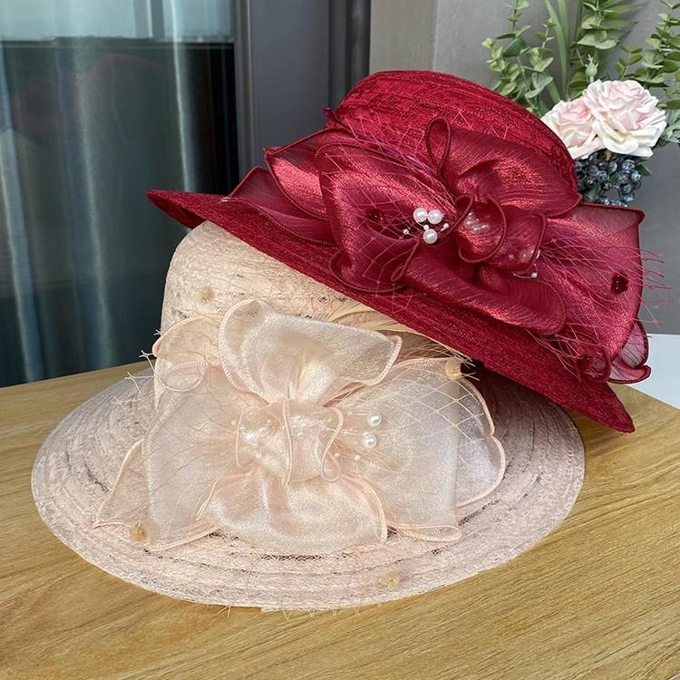 Elegant Top Hat, Mesh, Flower, Big Edge, Face Covering, Beach Hat, Versatile In Summer, Breathable, Sun Protection, Sunshade Hat
