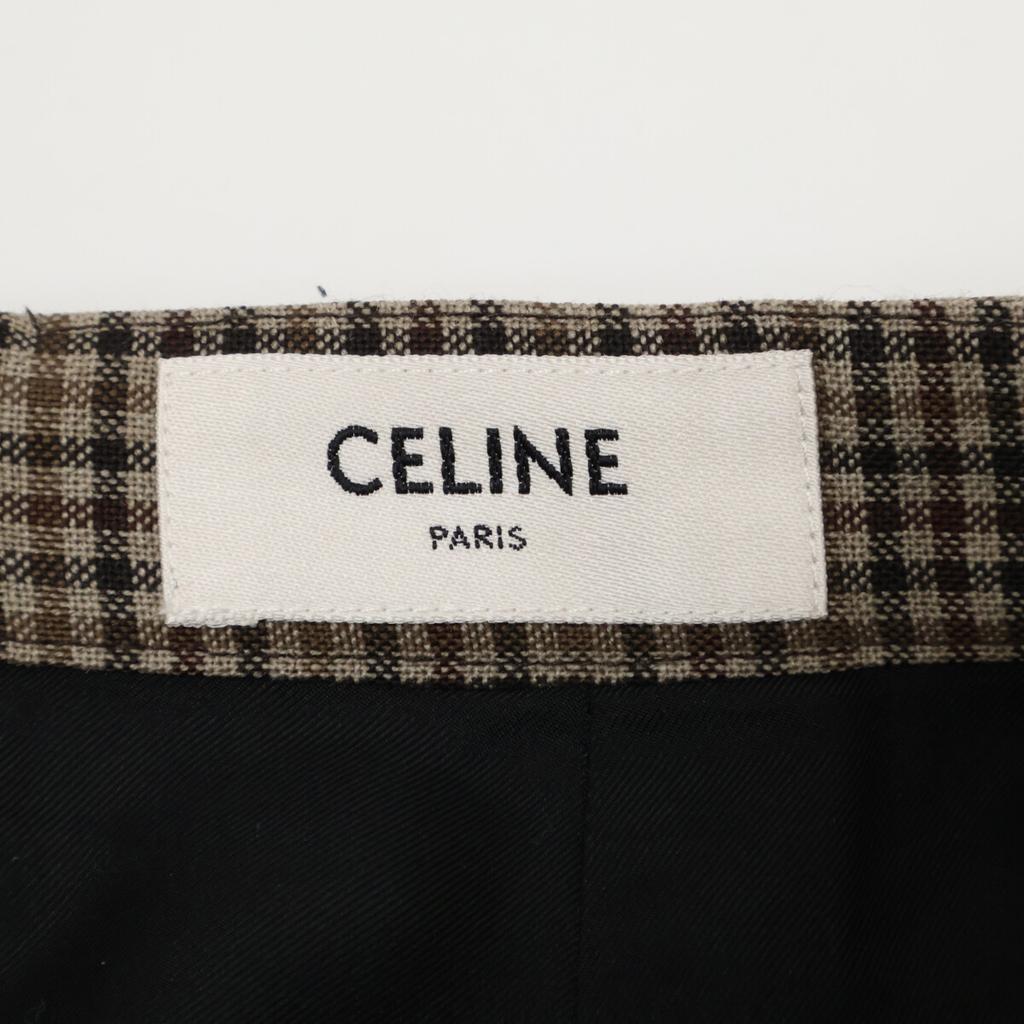 Celine Gun Club Check 2J456984N Skirt Skirt 38 BrownUsed