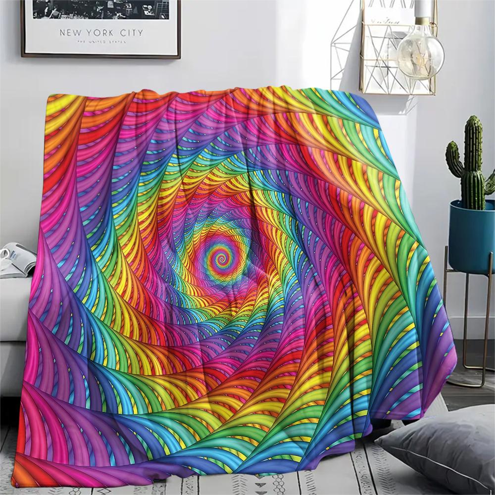 1Pc 3D Illusion Print Flannel Blanket, High Quality Comfortable for All Seasons, Home Decor, Warmth and Comfort, Perfect for Christmas Gifts
