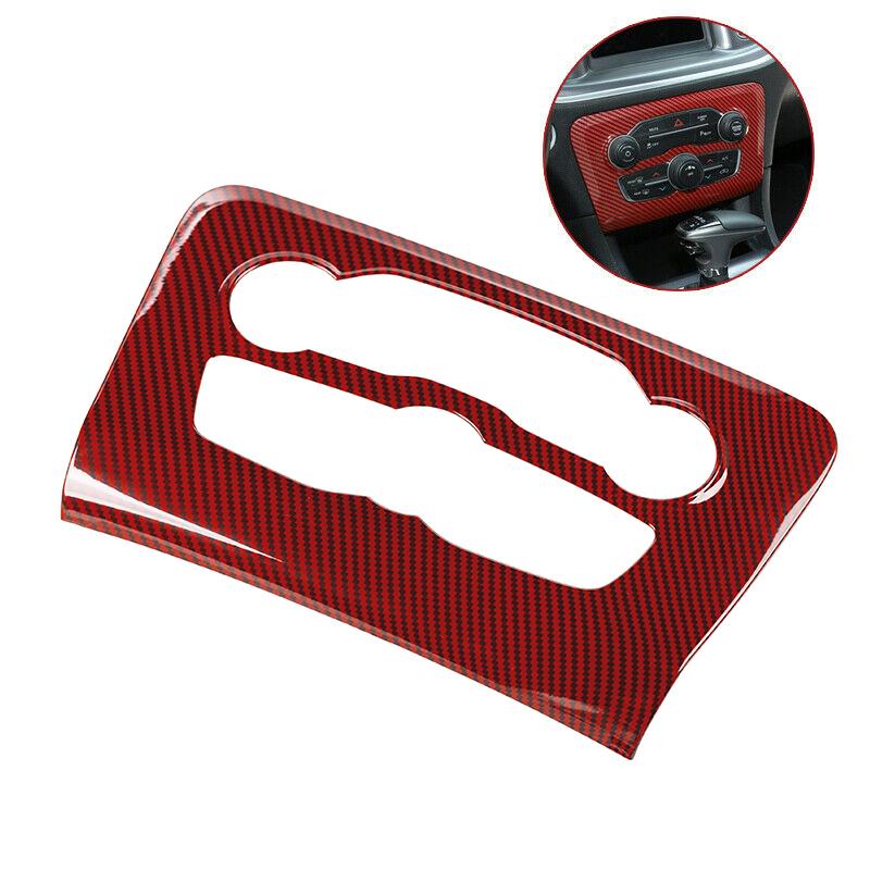 Car Carbon Fiber Look Interior Central Control Air Conditioning Panel Cover Tirm For Dodge Charger 2016-2021
