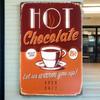 Metal Wall Art Hot Chocolate Beverage Decor for Kitchen