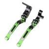 AL-mart Collapsible Telescopic 6 Stage Adjustable Brake Clutch Lever Set Kawasaki Versis X 300 / 250 2017-2019 (Green)