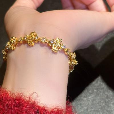 Retro hofstijl zirkonia iris armband modieus en verfijnd veelzijdige armband lichte luxe high-end uitstraling verstelbare sieraden