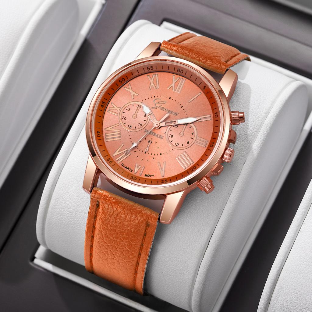 Xiaomi Fashion Leather Strap Women Quartz Wristwatch Ladies Casual Roma Dial Watch Reloj Mujer Girls Clock Gift (Without Box)