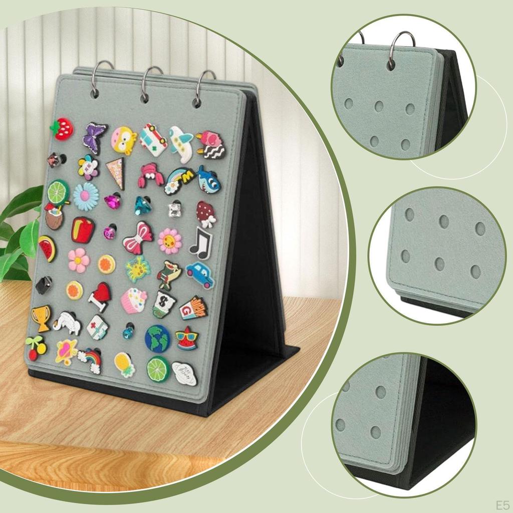 Shoe Charm Organizer, Display Pages, with 5 Removable Practical And Portable.