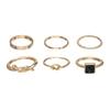New fashionable personalized open turquoise 1-piece combination ring women's European and American joint ring tail ring set