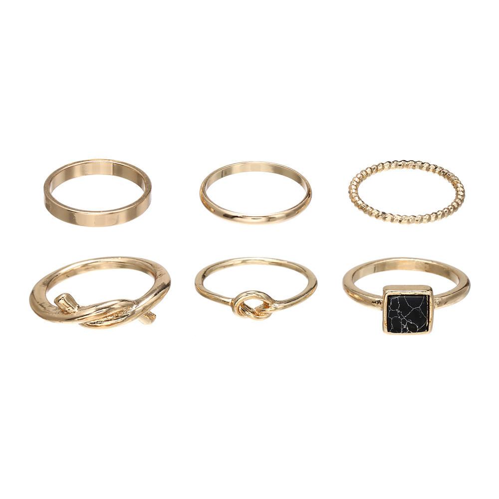 New fashionable personalized open turquoise 1-piece combination ring women's European and American joint ring tail ring set