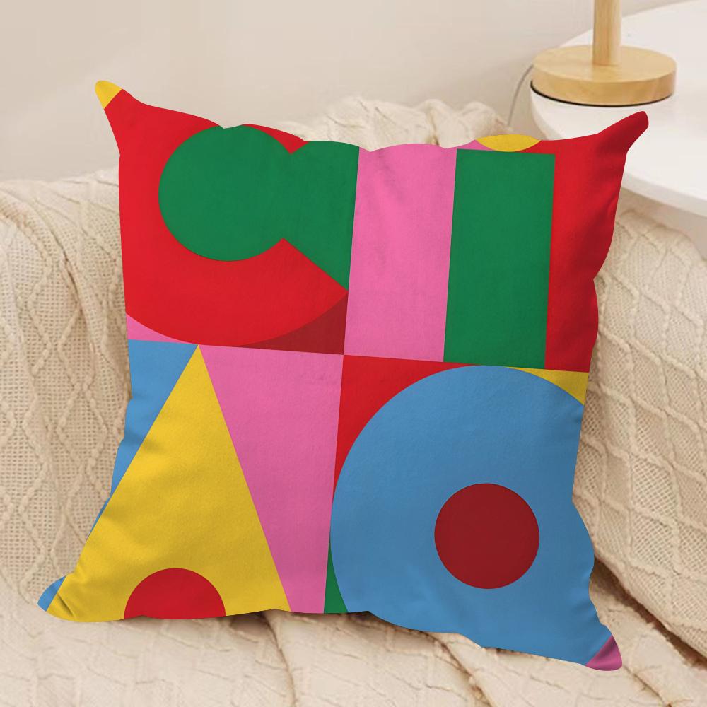 

Geometric patterns Cushion Cover Soft Plush Fabric DoubleSided Printed Cushion Covers for All Seasons Modern HomeDecor Gift 30x30cm