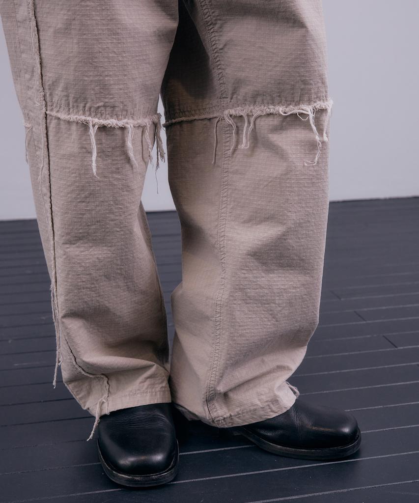 NUAKLE (M) Grid Damage Pants_Oyster