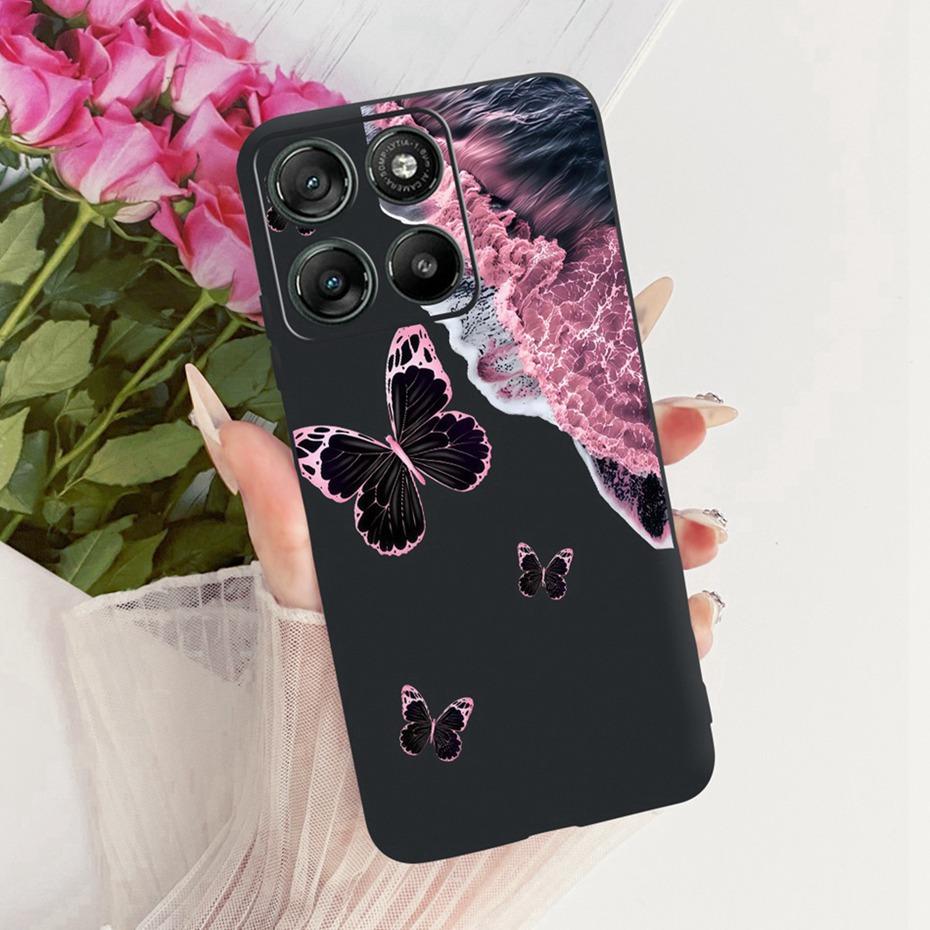 Modne etui na telefon z literami dla Motorola Moto G77 G67 Tylna osłona dla MOTO G67 G77 5G Miękkie czarne silikonowe etui