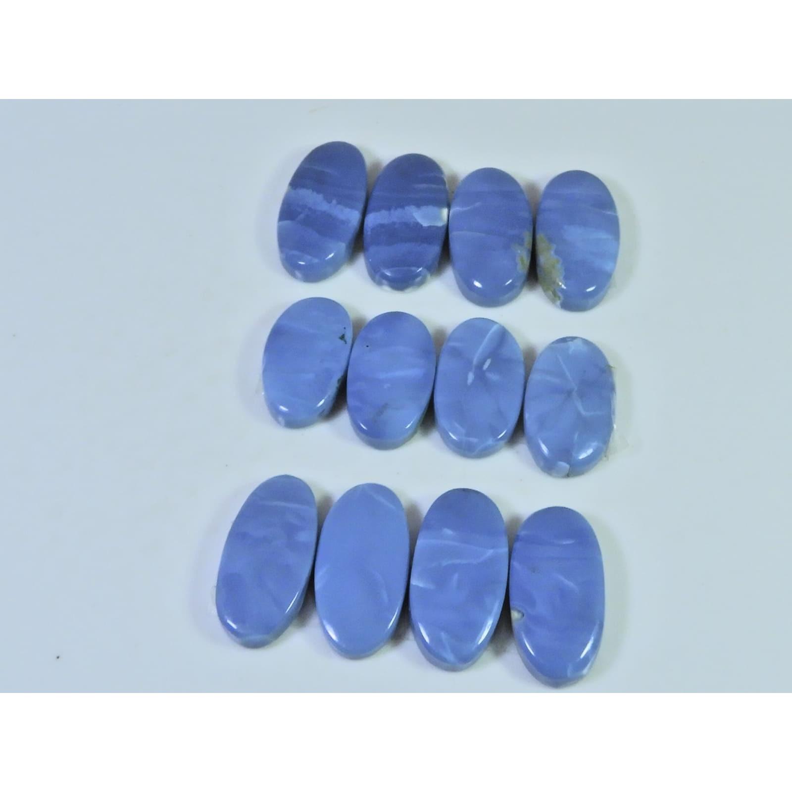 Natural Blue Opal Matched Pair Oval Cabochon Loose Gemstone 06 Pair Lot C-2050