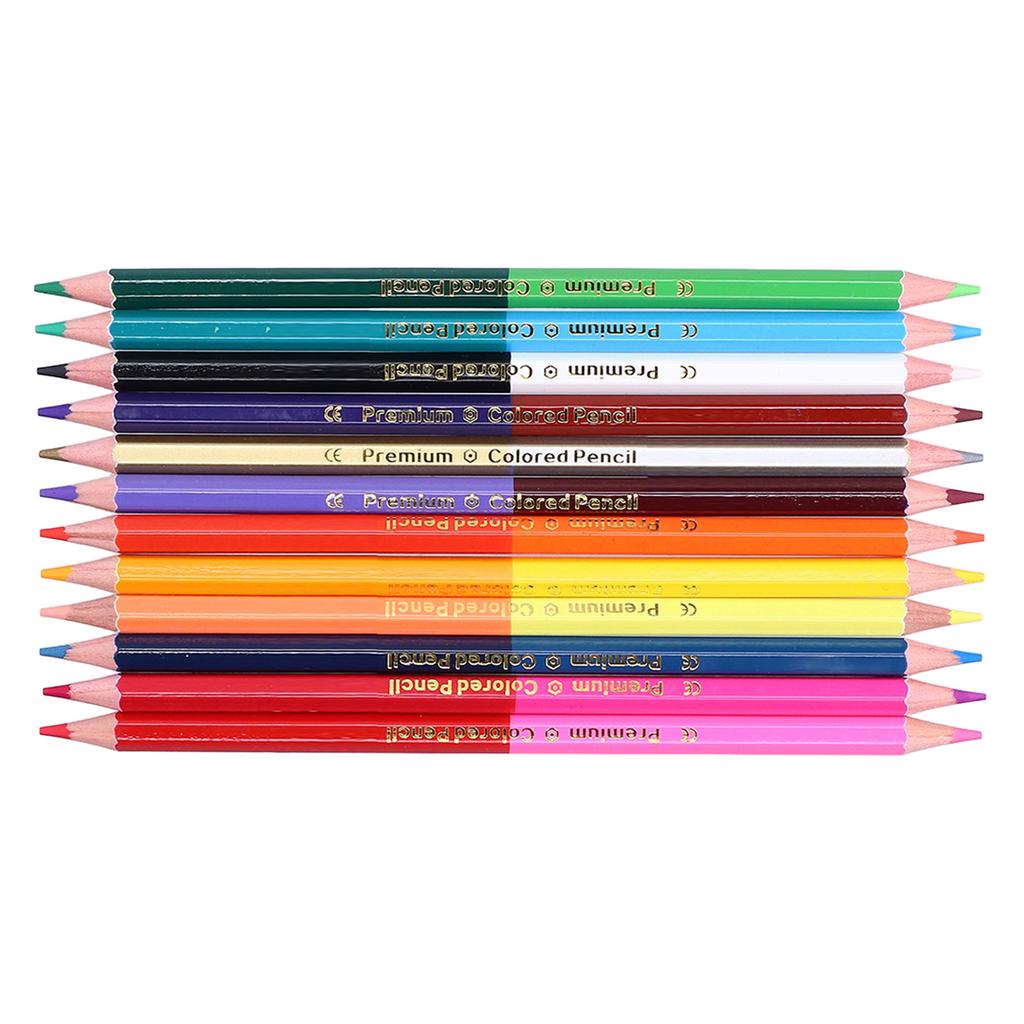 Colored Pencils Hexagonal Double Headed 24 Color Drawing Sketching Colored Pencils Children Gifts