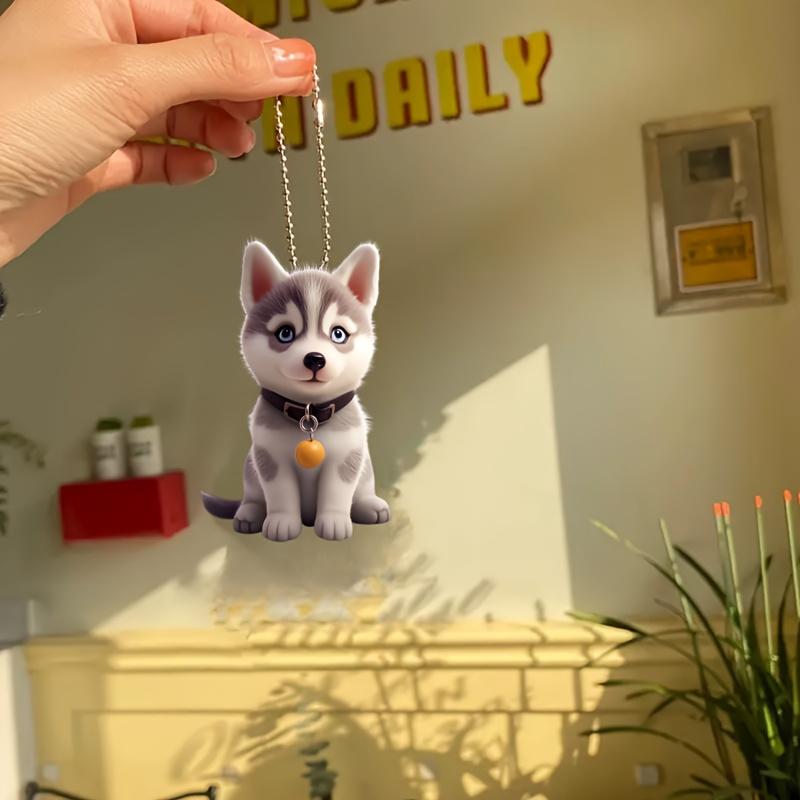 2D plat acrilic husky decorare mașini pandantive, genți și accesorii cheie pentru oglinzi retrovizoare interioare Decorare suspensie mașină Cadouri pentru prieteni