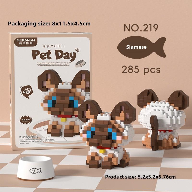 Puppy Cat Series Micro Particle Building Block Children's Educational Assembly Toy