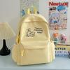 Schoolbag Korean Version Small Fresh Schoolbag Female Junior High School High School Student Printed Kitten College Student Backpack Ins Simple Back